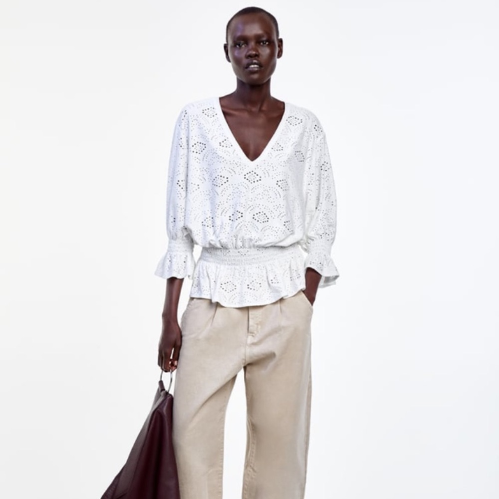 ZARA embroidered top